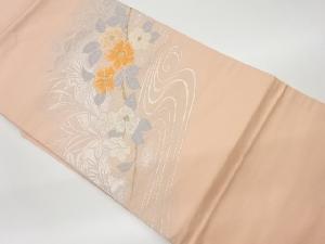 リサイクル　流水に椿模様織出し名古屋帯